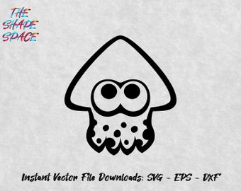 Splatoon 2 Squid Logo - Instant Vector Download - SVG EPS DXF Files - Digital Download - Editable