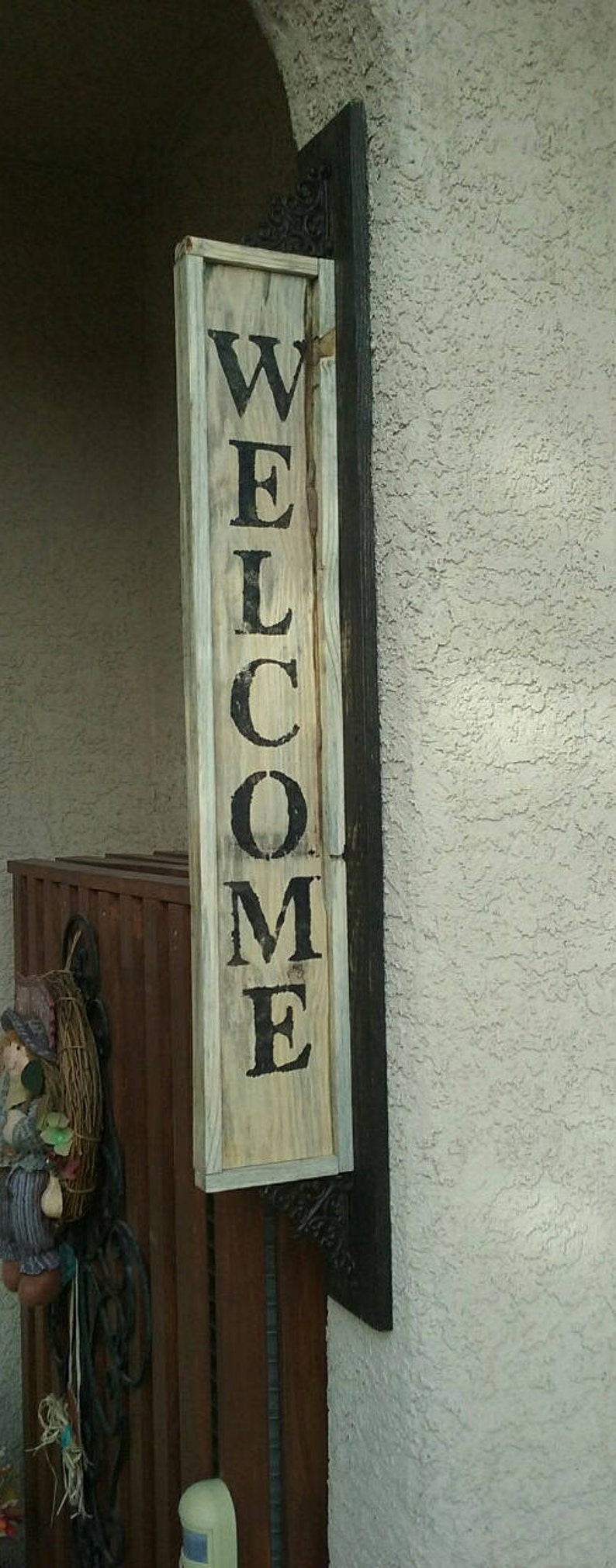 Rustic Sign With Decorative Metal Brackets Etsy
