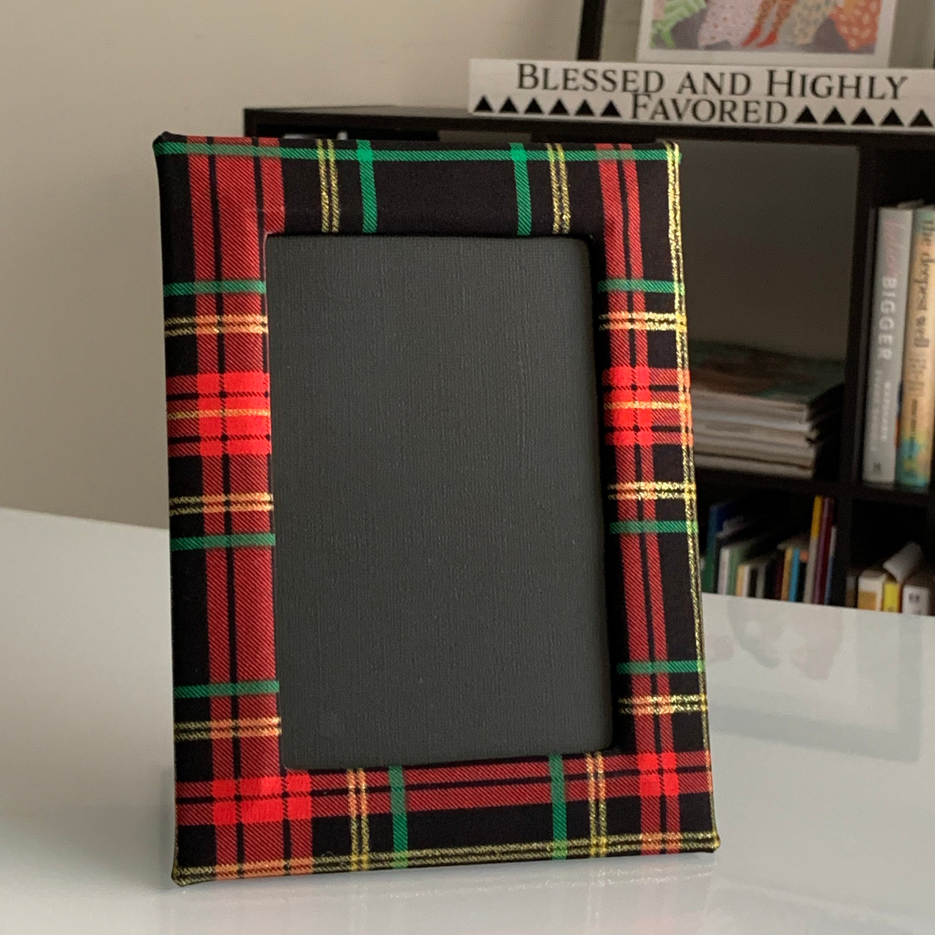 Christmas Plaid fabriccovered photo frame Etsy