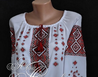 Ukrainische Bluse (Vyshyvanka/Bauernbluse/Stil/besticktes Hemd/Bluse/Ukrainische Kleidung/Damenbekleidung)