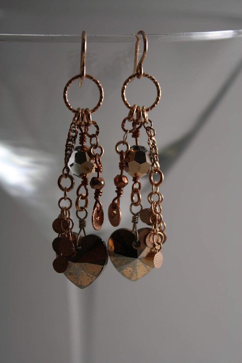 Rose gold cluster earrings