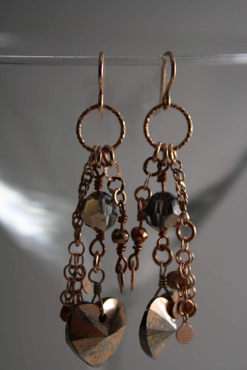 Rose gold cluster earrings
