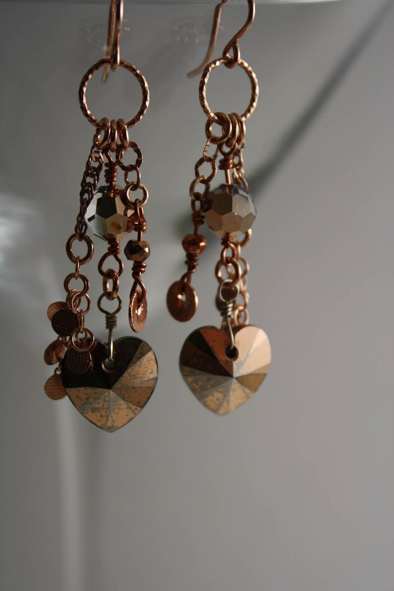 Rose gold cluster earrings