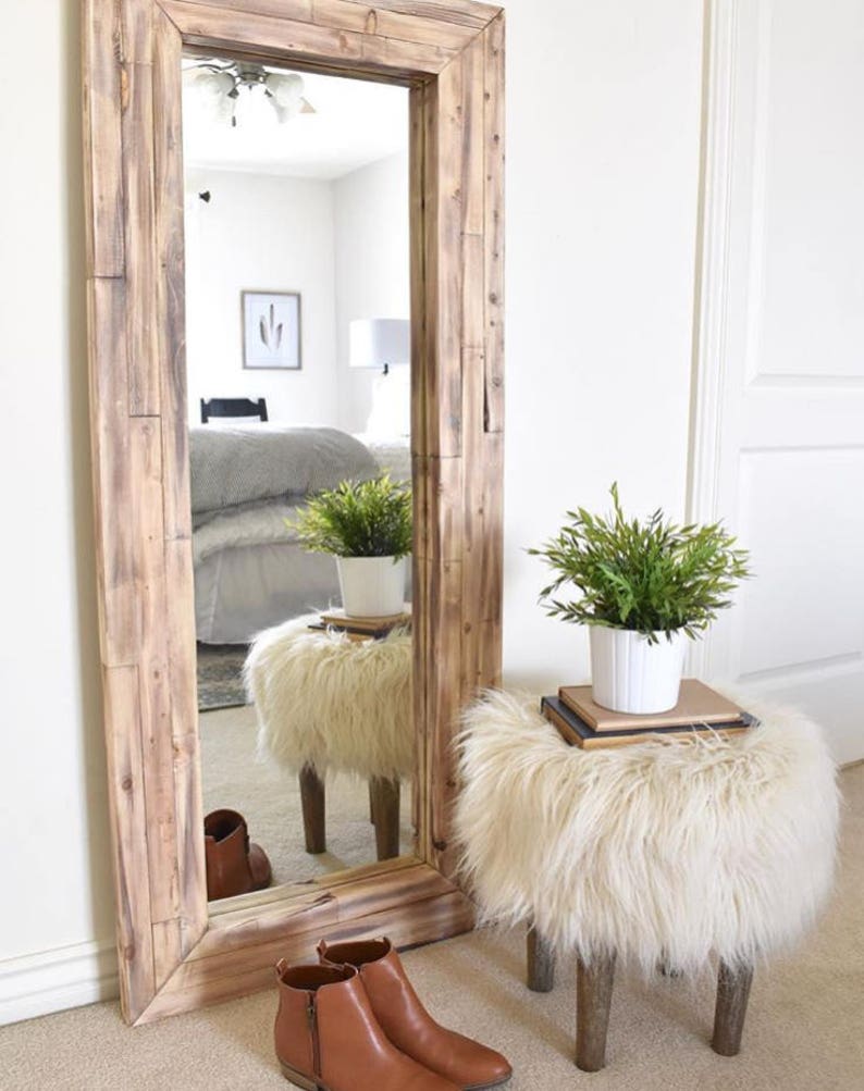 Full Length Mirror Wall Floor Rustic Corner Image 0