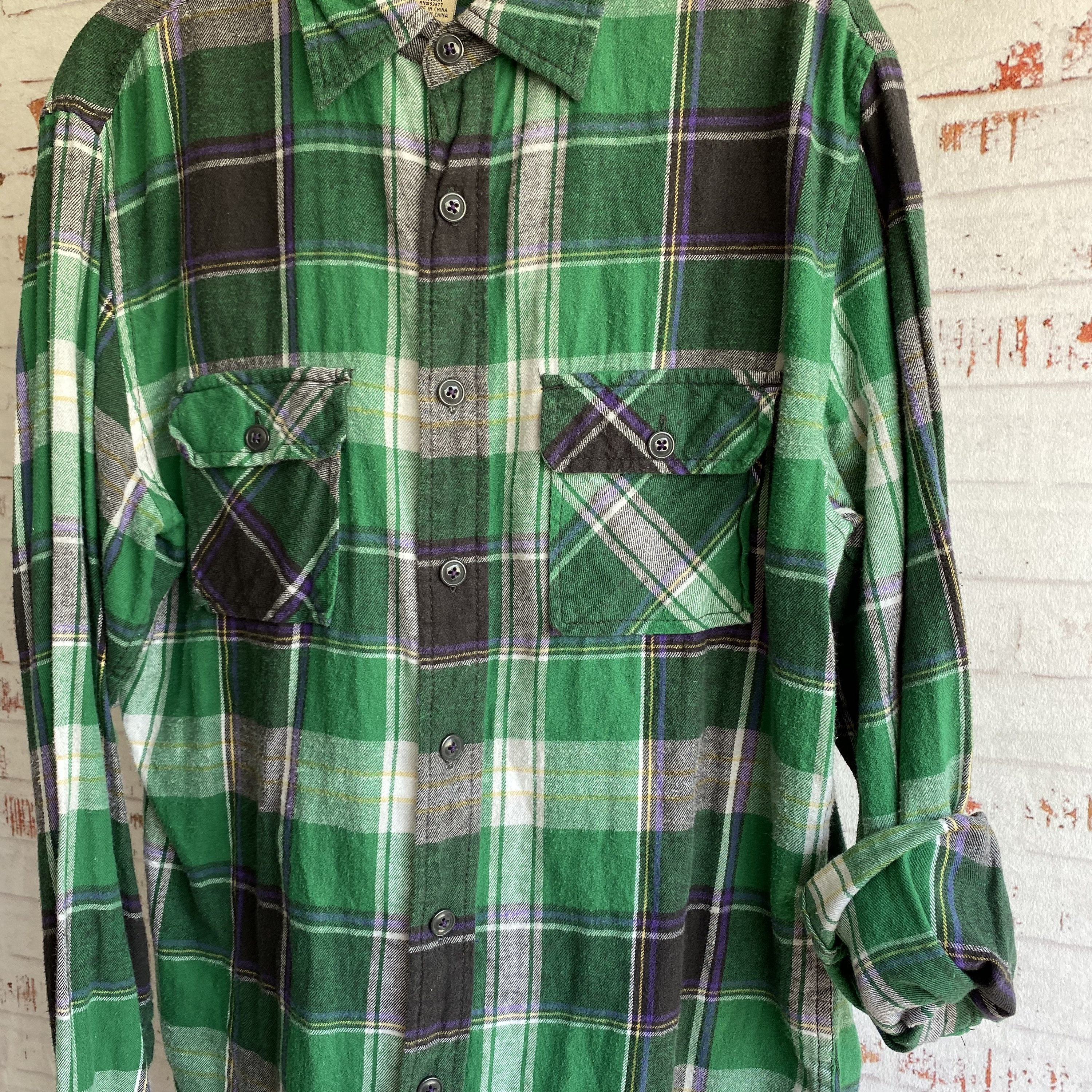 Kelly green flannel Clearance