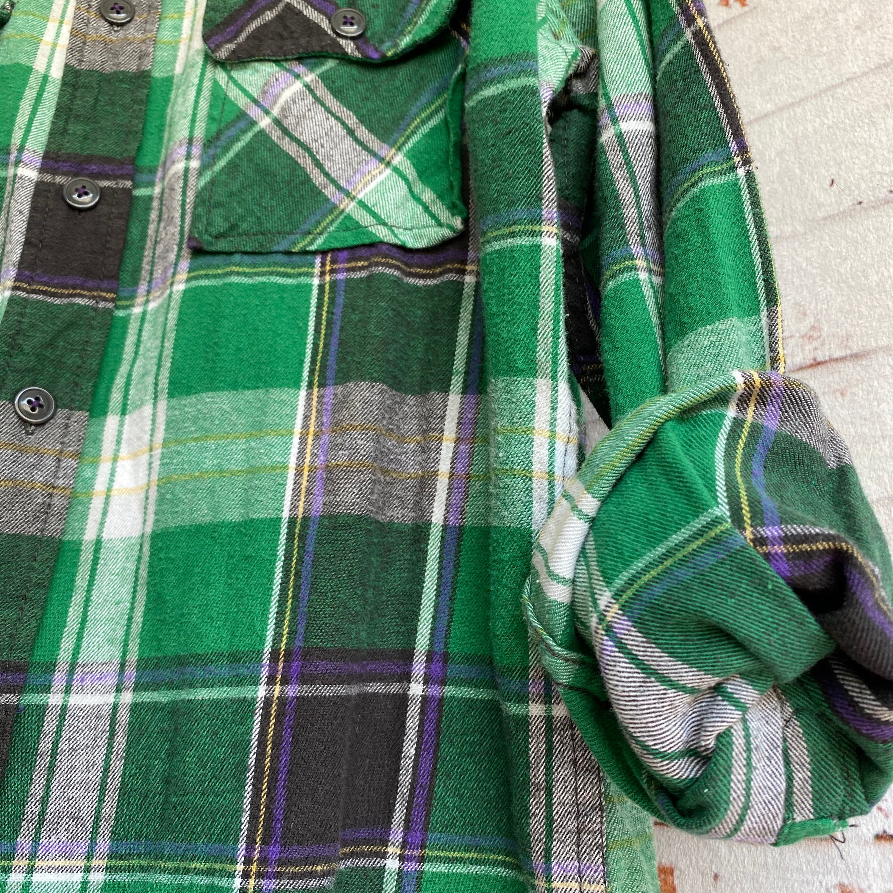 Small vintage flannel shirt, kelly 