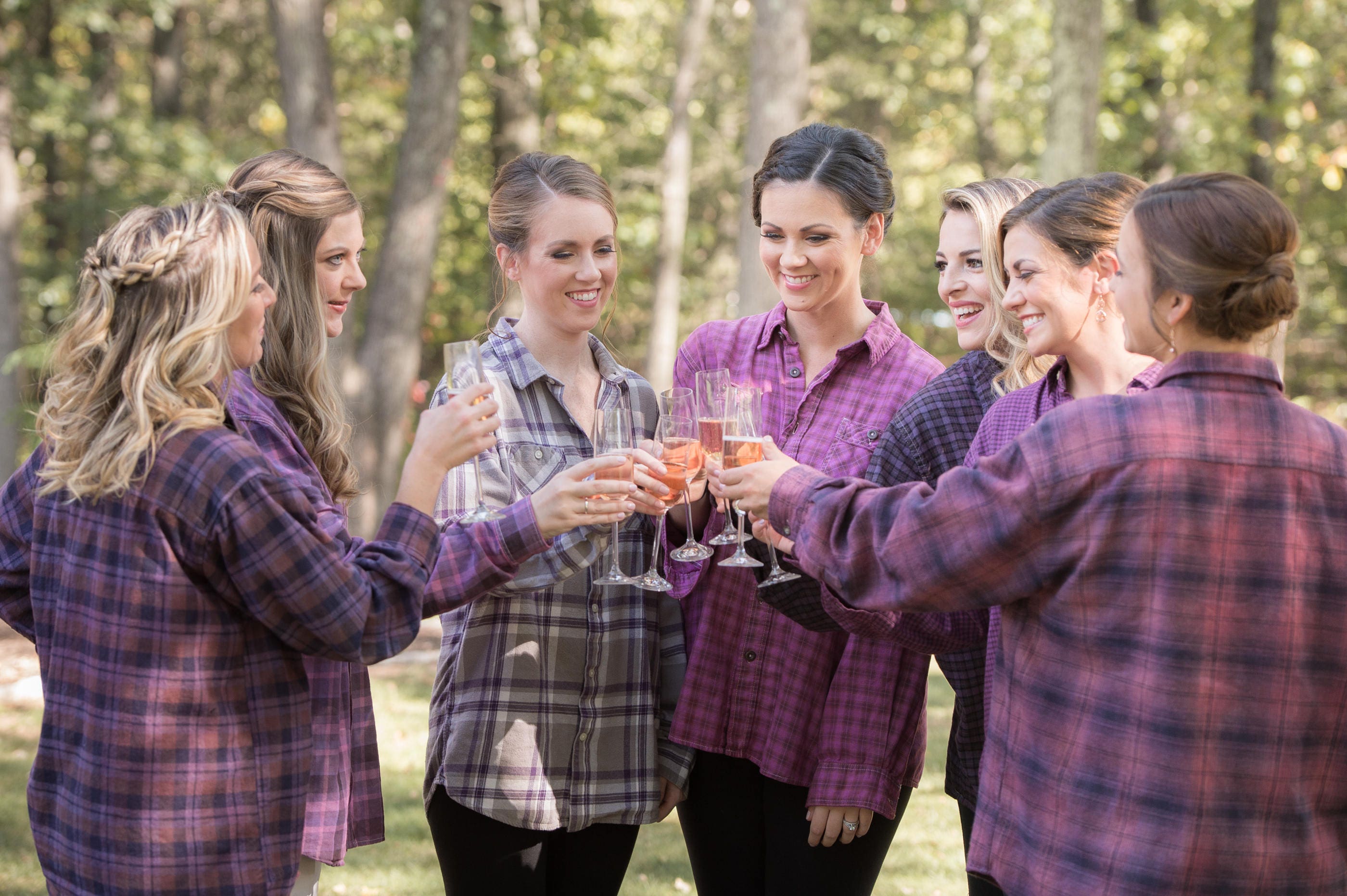 monogrammed flannel shirts for bridesmaids