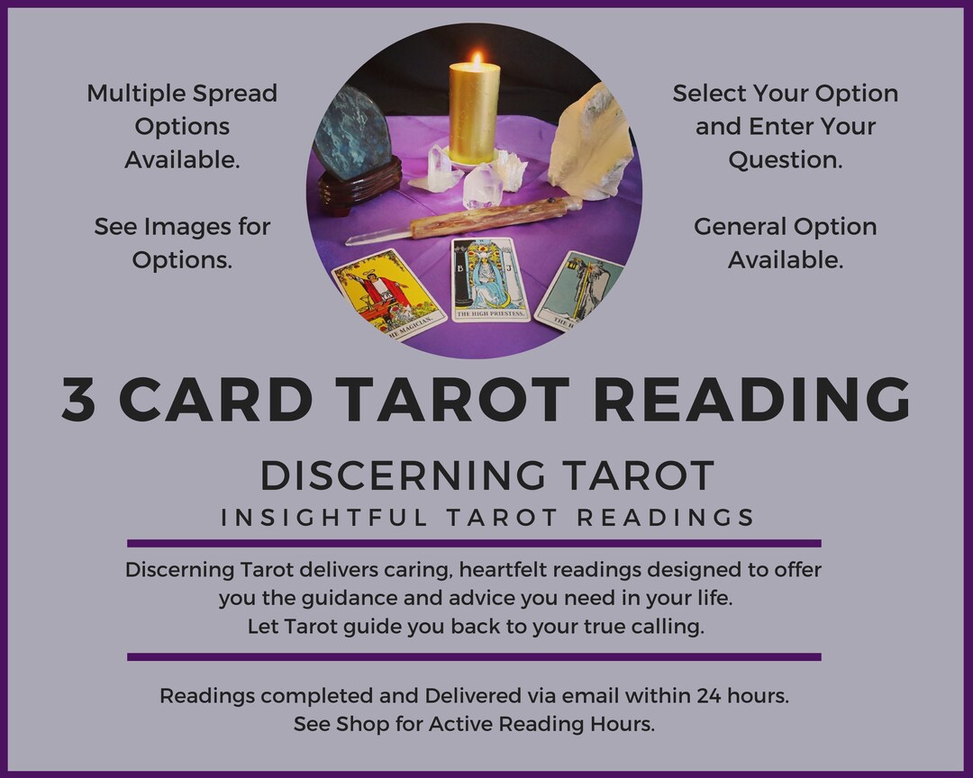 3 Card Tarot Reading With Multiple Options. Same Day Delivery via Email ...