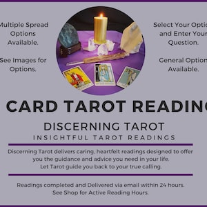 3 Card Tarot Reading with Multiple Options. Same Day Delivery via Email PDF.