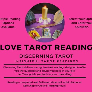 Multiple option Love Tarot Reading, Same Day PDF Delivered to Your Email. Accurate advice and guidance.