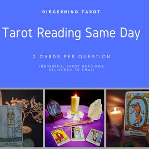 Lectura de Tarot Mismo Día, Múltiples Preguntas, 2 Cartas cada Pregunta.