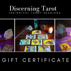 Certificado de regalo de lectura de tarot, tarjeta de regalo.