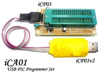 iCA01 - USB Microchip PIC Programmer Set (avec adaptateur, ICSP et PICkit 2 SW)