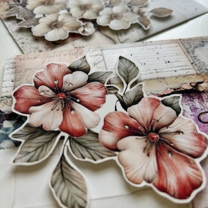 Hidden Notes Journal Cards x 2 - Handmade / Hand Decorated