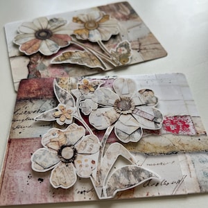 Hidden Notes Journal Cards x 2 - Handmade / Hand Decorated