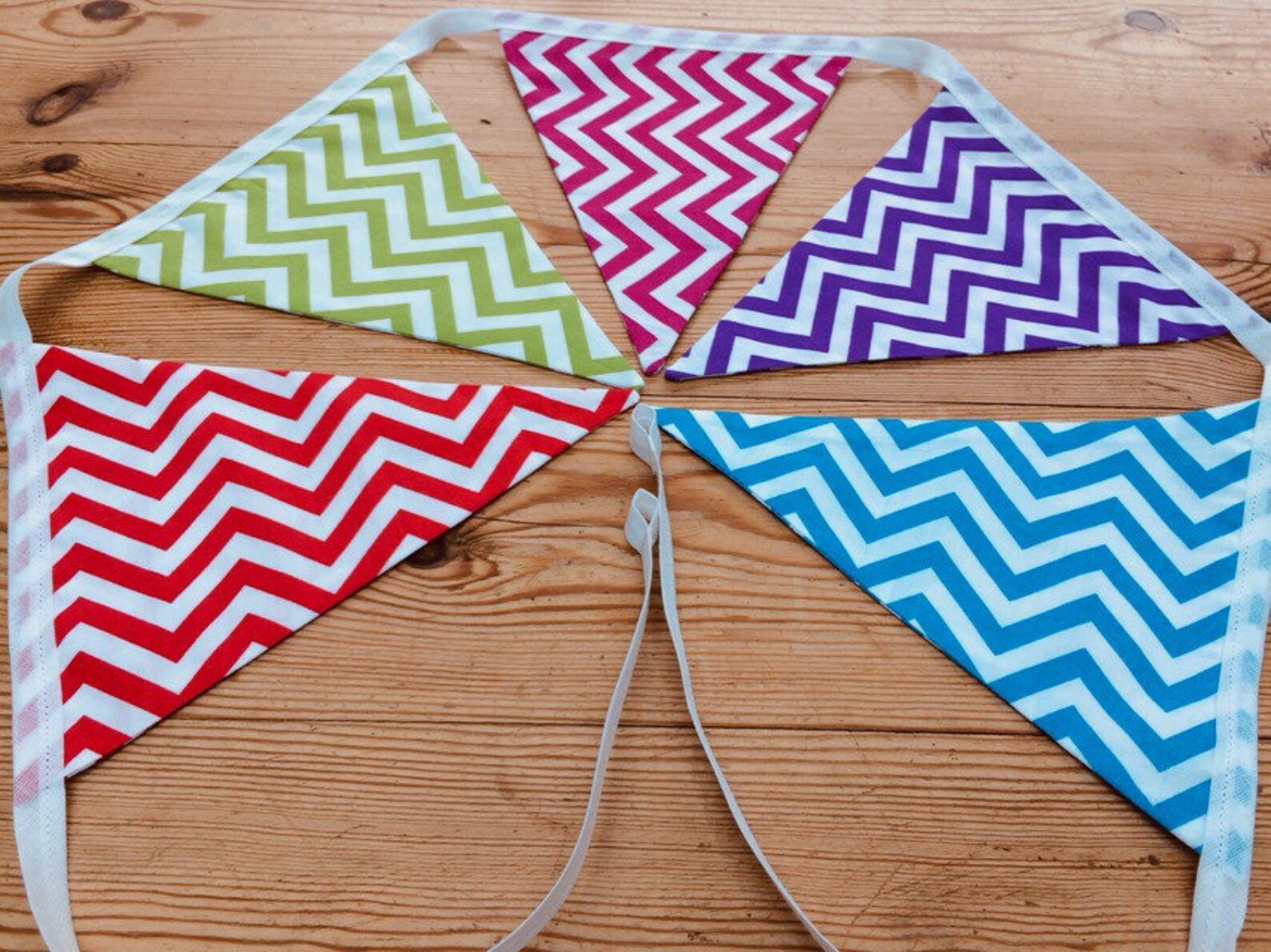 Zigzag Stripey Bunting White Binding 1.5 3 metres 100 Etsy