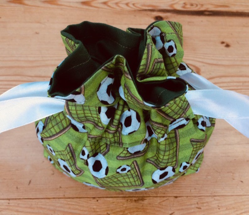 Football Gift Bags Drawstring Eco-Friendly 100/% Cotton Fabric Party Bags Re-Usable Lined Washable