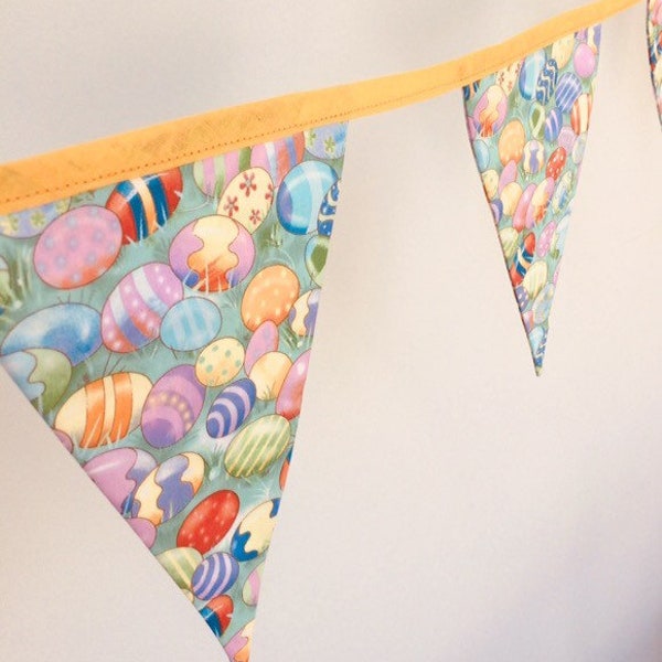 Easter Fabric Bunting Double Sided Handmade UK