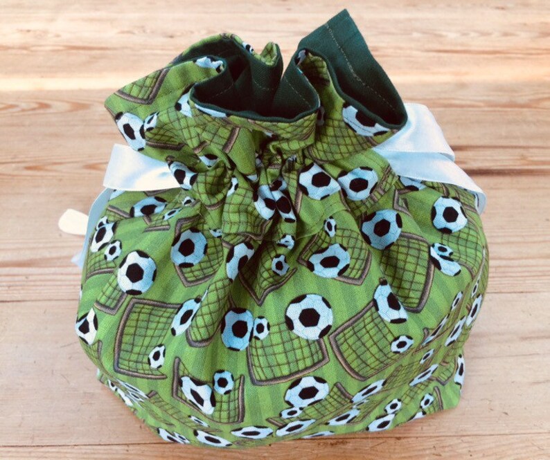 Football Gift Bags Drawstring Eco-Friendly 100/% Cotton Fabric Party Bags Re-Usable Lined Washable