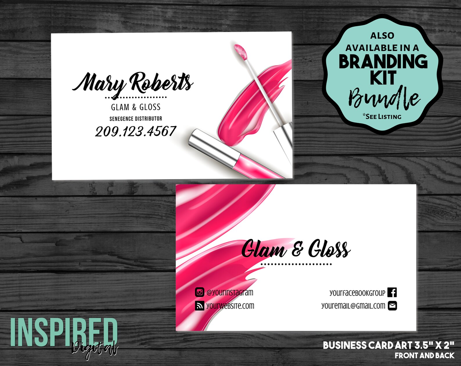 Makeup Business Card GLOSS BOSS Lip Gloss Beauty Business Etsy