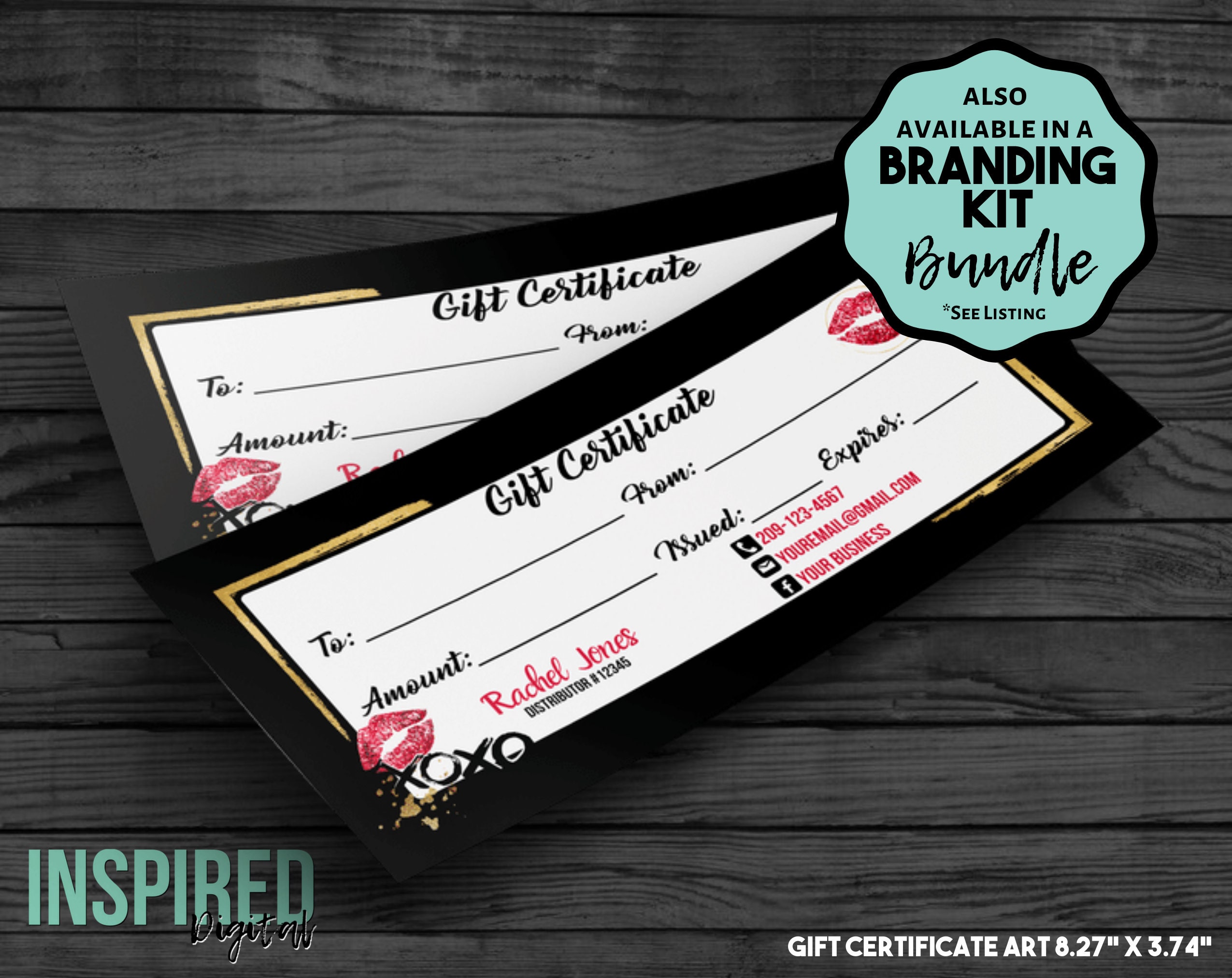 Certificatcadeau en anglais RED XOXO France Lip Gloss Etsy