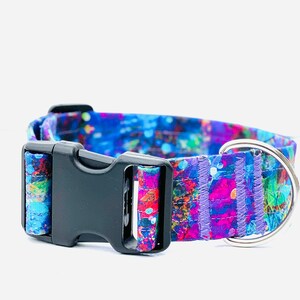 Purple Dog Collar- Galaxy Dog Collar- Wide Dog collar- cat Collar- Martingale Dog collar