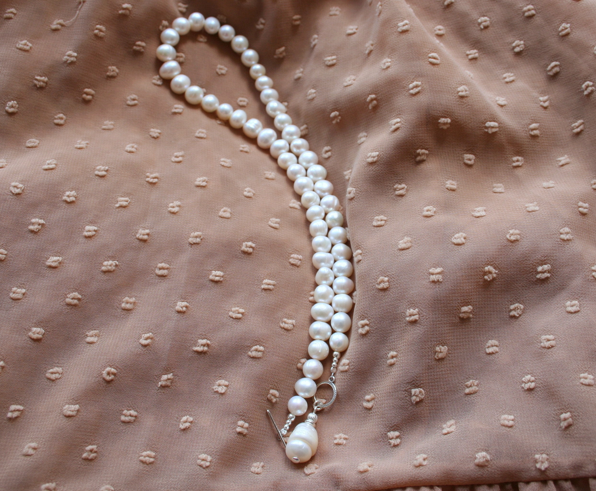 Pearl beaded necklace charm pearl necklace genuine pearls Etsy