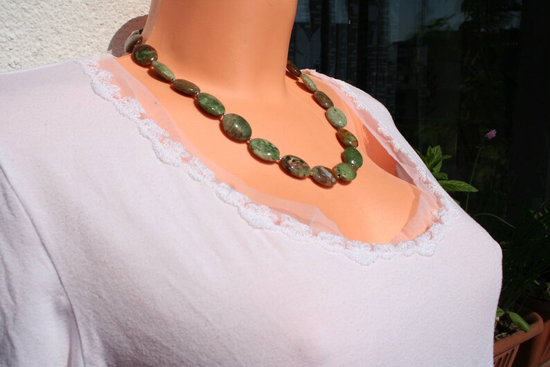 Collar de ópalo verde, ópalo raro de Madagascar, collares de piedras preciosas, collar de declaración, idea de regalos para mujeres imagen 4