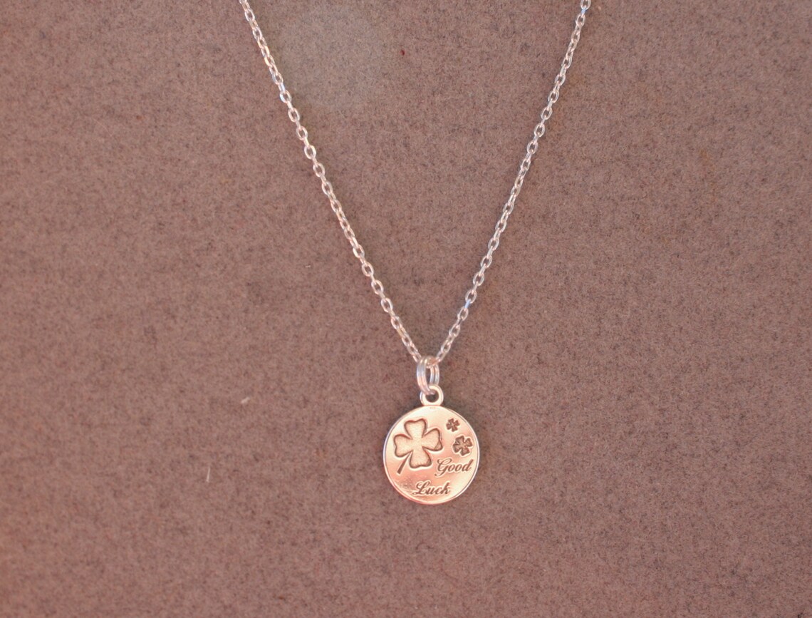 Sterling Silver Good Luck Necklace Tiny Sterling Silver Etsy