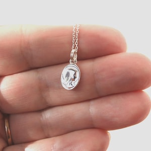 Virgin Mary necklace, sterling silver Mary necklace, miraculous pendant necklace, religious necklace, Mary medallion necklace, gift for her