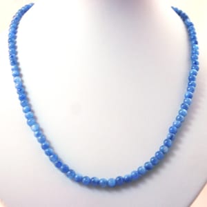 blue kyanite necklace, kyanite bead necklace, 925 sterling silver kyanite crystal necklace, stylish gift for her