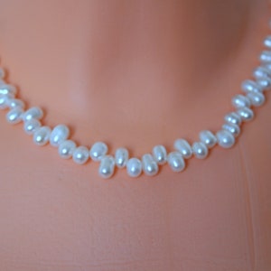 freshwater pearl necklace, snow white pearls wedding necklace, bridal pearl necklace, high quality pearl necklace, birthday gift for women