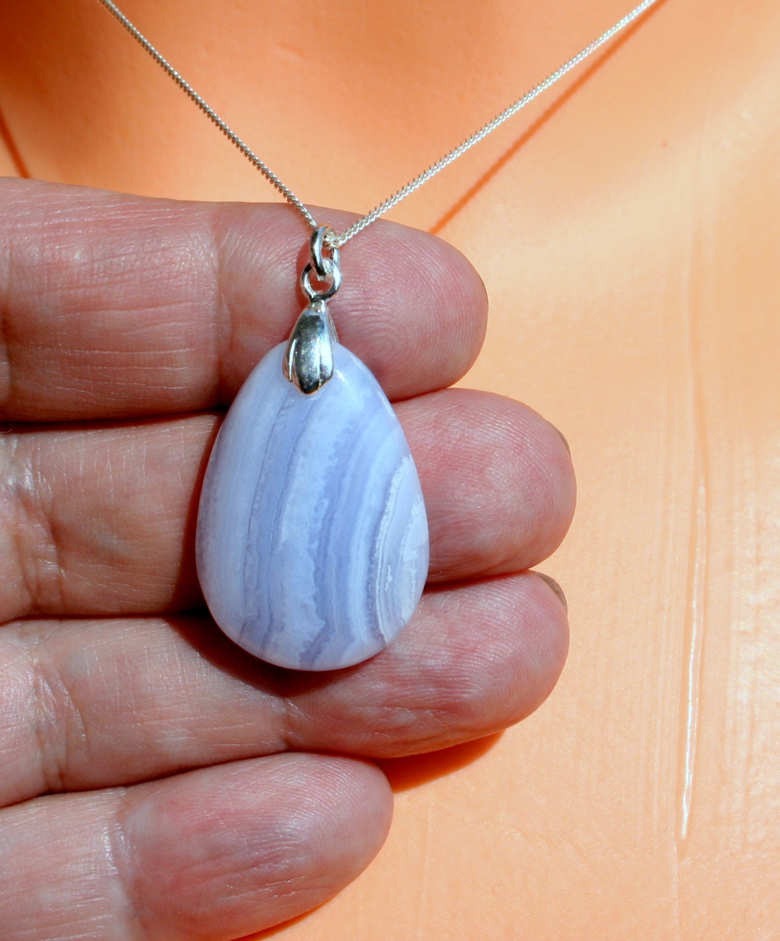 Blue Lace Agate Itty Bitty Necklace main image 0