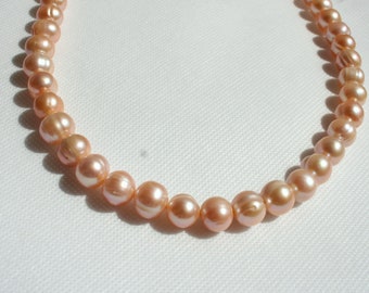 freshwater pearl necklace, pink pearl necklace, wedding necklace, bridal pearl necklace, gift for her