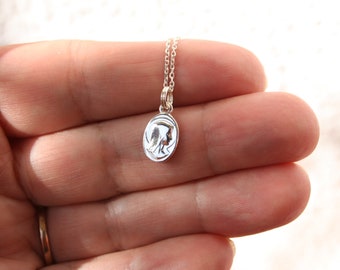 Virgin Mary necklace, sterling silver Mary necklace, miraculous pendant necklace, religious necklace, Mary medallion necklace, gift for her