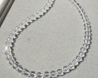 rock crystal necklace, faceted quartz beads necklace, sterling silver, elegant classic necklace, gemstone necklace, wedding necklace