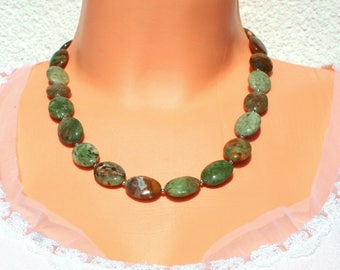 Green opal necklace, rare Madagascar opal, gemstone necklaces, statement necklace, gifts idea fo women