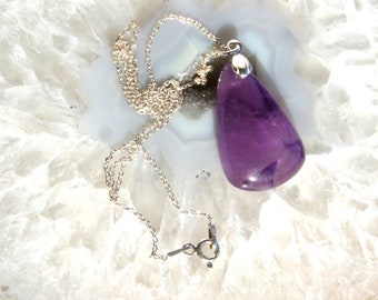 collier d'améthyste, pendentif améthyste violette, collier d'améthyste en argent sterling, collier de pierre de naissance de février, cadeau de bijoux pour elle