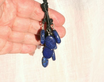Collier en lapis-lazuli, collier pendentif en lapis-lazuli, long collier en lapis-lazuli, pierre de naissance de septembre, cadeau d'anniversaire