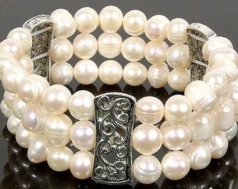 pearls cuff bracelet, real freshwater pearls bracelet, wide pearls bracelet, wedding bracelet, super gift for women