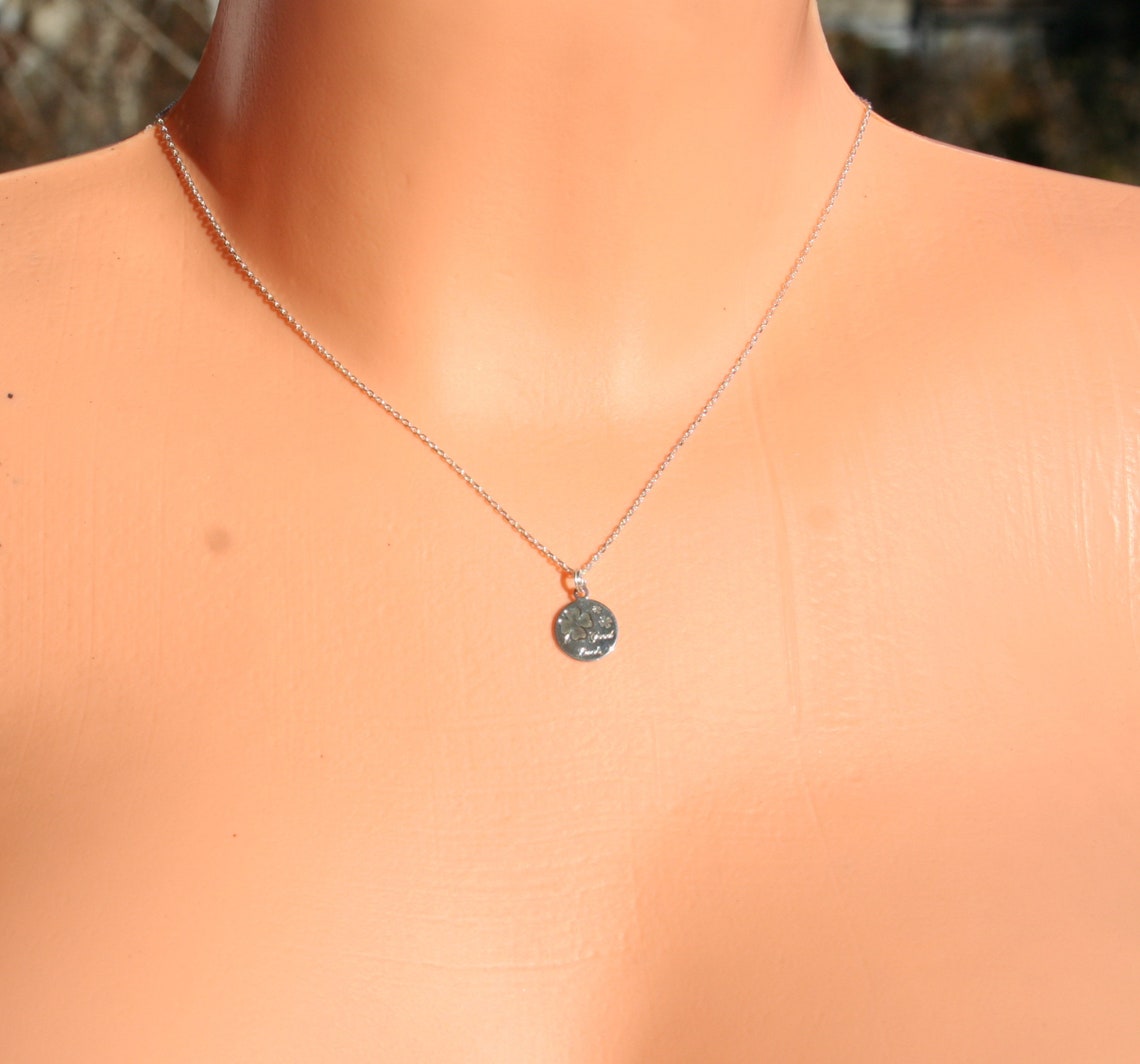 Sterling Silver Good Luck Necklace Tiny Sterling Silver Etsy