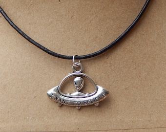 Universe and Alien UFO Art Deco Gift Fashion Necklaces Pendant Retro Moon Stars Jewelry