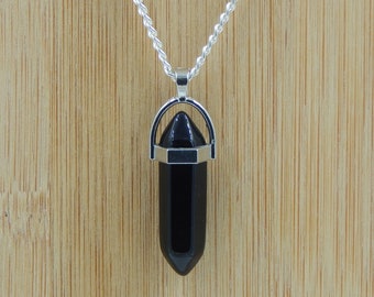 black onyx crystal necklace