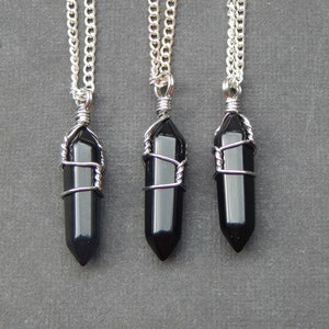 55Carat Natural Black Onyx Pendant Sterling Silver Charm Chakra Healing Pear Cut Bezel Style Handmade Necklace