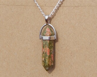 Hand Wrapped Crystal Pendants MalachiteSodalitePeach Agate Unakite