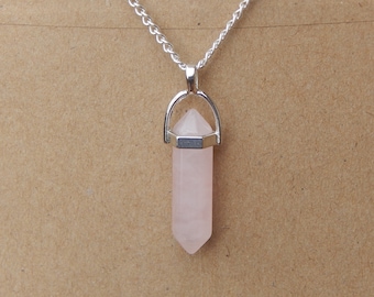 West Coast Jewelry Sterling Silver Pink Quartz Pendant