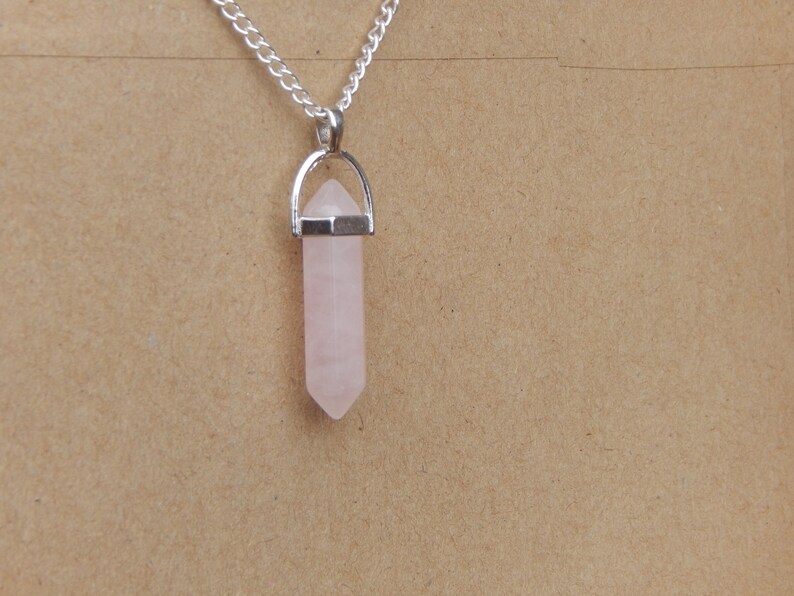 Rose Quartz Crystal Necklace Rose Quartz Necklace Rose Etsy