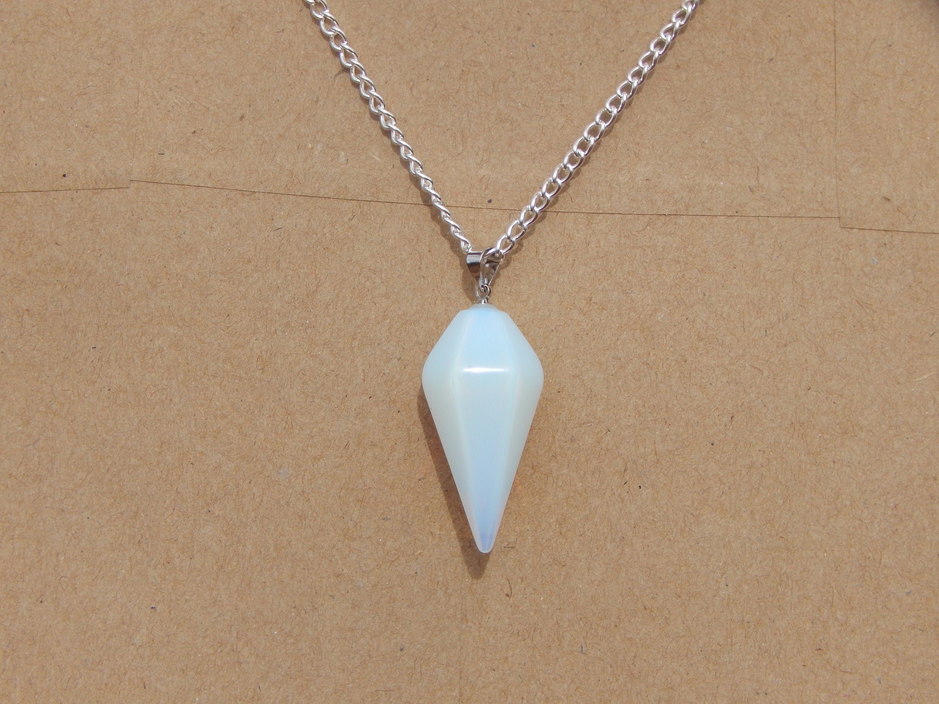Opalite Crystal Necklace, Opalite Pendulum Necklace, Opalite Crystal …