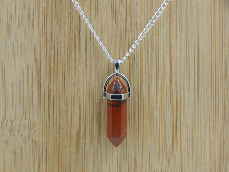 Red Jasper Crystal Necklace Red Jasper Necklace Jasper Etsy