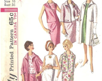 Vintage Pattern Simplicity 5835 1964 Original Uncut Excellent Condition Wardrobe Capsule Skirt Blouse Coat Shift Dress Jacket [PWAP-0189]